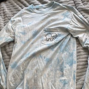 Blue tie dye ivory Ella Christmas long sleeve